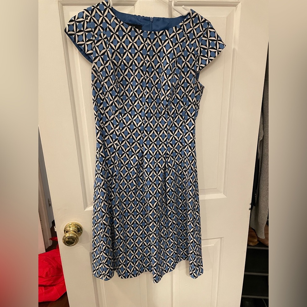 Block color work dress